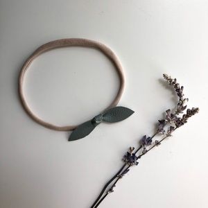 Dark Grey Leather Tie Bow